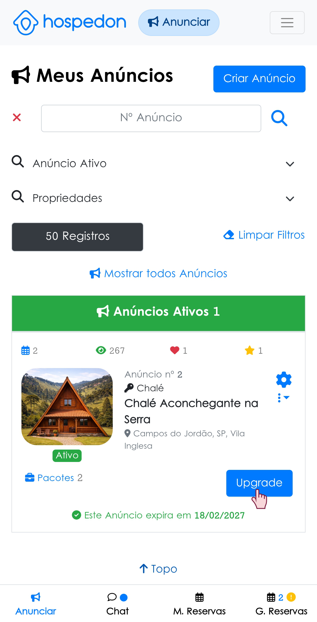 Tutorial Upgrade do Plano de Anúncio